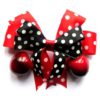 Black and red polka bow