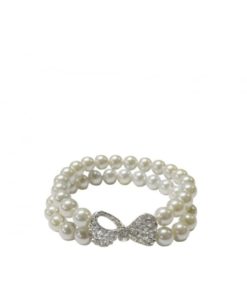 Pearl Bracelet with diamante Bow